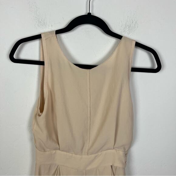 Aritzia Wilfred Tan Sleeveless Faux Wrap Dress - Picture 2 of 9